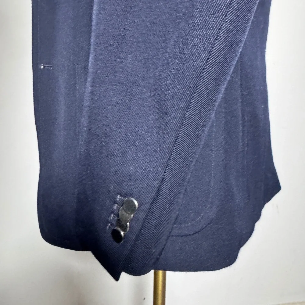 Banana Republic Blazer Mens 38R Navy Solid 100% Wool Tailored Fit Two-Button